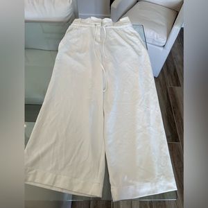 White Wide Legged Flowy Pants